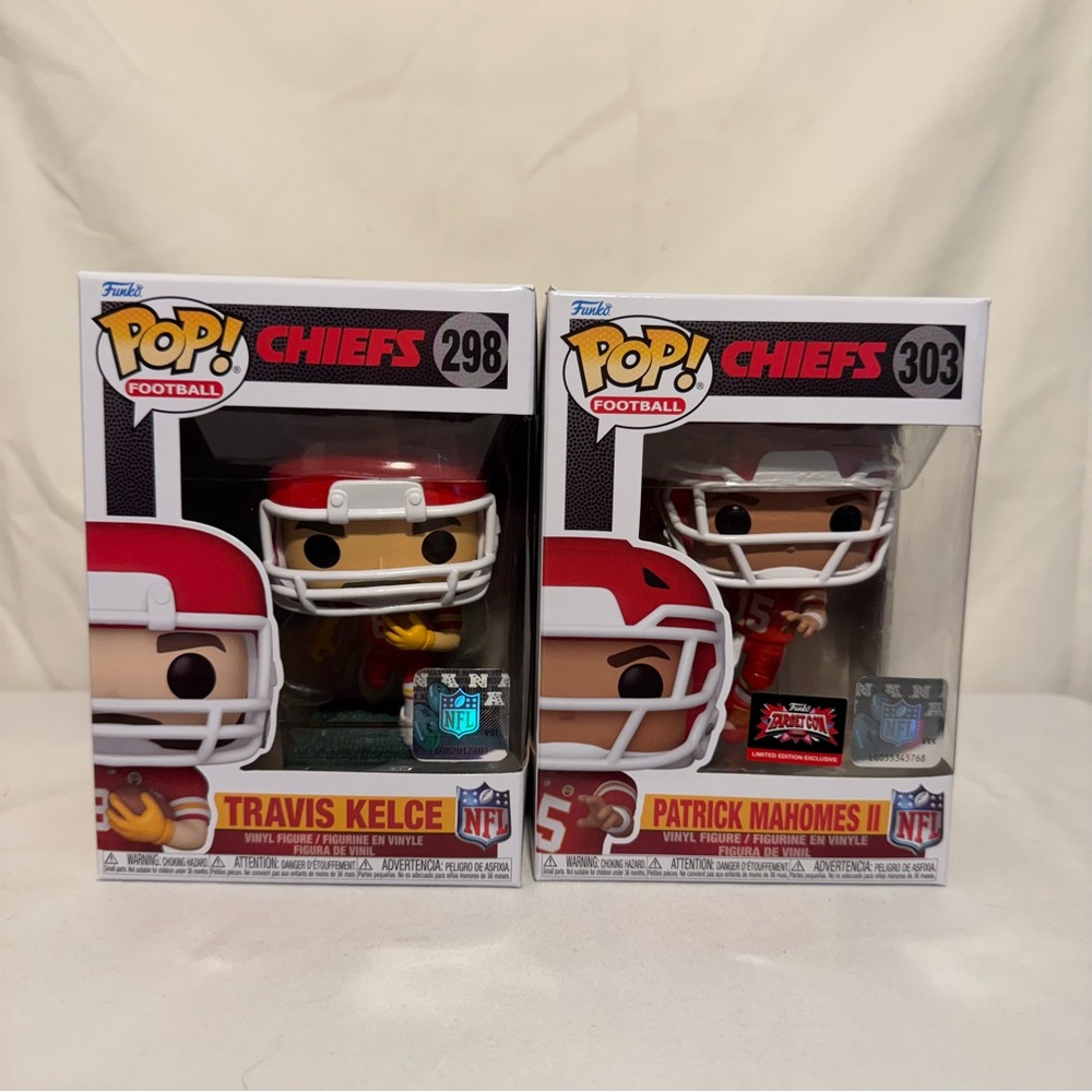 Travis Kelce/Patrick Mahomes (Chiefs) NFL Funko Pop! Combo (2)‎